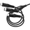 Laidas 3in1 USB C / USB A į Lightning + USB C + Micro USB Hoco 1 m X123 juodas