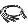 Laidas 3in1 USB C / USB A į Lightning + USB C + Micro USB Hoco 1 m X123 juodas