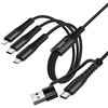 Laidas 3in1 USB C / USB A į Lightning + USB C + Micro USB Hoco 1 m X123 juodas