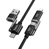 Kabelis 4w1 USB A/USB C į USB C/Lightning Hoco 3A 60W 1,2 m U155 juodas