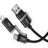 Kabelis 4w1 USB A/USB C į USB C/Lightning Hoco 3A 60W 1,2 m U155 juodas
