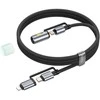 Laidas „viskas viename“ USB C / „Lightning“ į USB C / LED šviesą Hoco PD 3A 60W 1,2 m U138 juodas