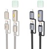 Laidas „viskas viename“ USB C / „Lightning“ į USB C / LED šviesą Hoco PD 3A 60W 1,2 m U138 juodas