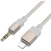 AUX kabelis Jack 3,5 mm (kištukas) į Lightning (kištukas) Hoco 1 m UPA32A auksinis