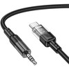 Kabelis AUX Jack 3,5 mm - USB C Hoco 1,2 m UPA27 juodas