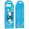 USB A tipo į „Lightning“ tipo laidas Hoco 2,4A 1 m X117 juodas