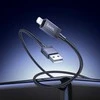 USB A tipo į „Lightning“ maitinimą maitinantis kabelis Hoco 2,4A su ekranu 1 m X118 juodas