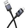 USB A tipo į „Lightning“ maitinimą maitinantis kabelis Hoco 2,4A su ekranu 1 m X118 juodas
