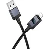 USB A tipo į „Lightning“ maitinimą maitinantis kabelis Hoco 2,4A su ekranu 1 m X118 juodas