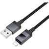 USB A tipo į „Lightning“ maitinimą maitinantis kabelis Hoco 2,4A su ekranu 1 m X118 juodas