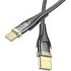 Cable USB A į USB C Hoco 2,4A 1,2 m U121 juodas skaidrus