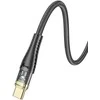 Cable USB A į USB C Hoco 2,4A 1,2 m U121 juodas skaidrus