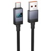 Cable USB A to USB C Hoco 5A with display 1 m X118 juodas