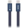 Cable USB C to USB C Forcell F-Energy QC4.0 PD 5A 100W Cafule Flat 1,2 m CCFN23 dark mėlynas