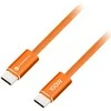 Cable USB C to USB C Forcell F-Energy QC4.0 PD 5A 100W Cafule Flat 1,2 m CCFN23 oranžinis