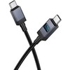 Cable USB C to USB C Hoco 3A 60W with display 1 m X118 juodas
