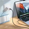 USB C laidas į USB C Hoco 3A 60W su ekranu 1 m X118 juodas