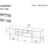 Laikiklis Cama Meble ALMERA TV cabinet 180.5x42x52.5 walnut/cashmere + juodas fireplace