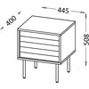 Cama Meble Bedside cabinet, 2 pcs. CORTINA 45x40x51 juodas/walnut