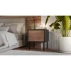 Cama Meble Bedside cabinet, 2 pcs. CORTINA 45x40x51 juodas/walnut
