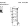 Cama Meble Cama 3 ALMERA knygų spinta 60x42x185 graikinis riešutas/kašmyras