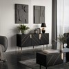 Cama Meble Cama 3D MOUNTAIN chest of drawers 154x40x72 juodas + auksinis