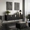 Cama Meble Cama 4D MOUNTAIN chest of drawers 204x40x72 juodas + auksinis