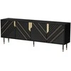Cama Meble Cama 4D MOUNTAIN chest of drawers 204x40x72 juodas + auksinis