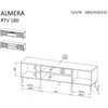 Laikiklis Cama Meble Cama ALMERA televizoriaus spintelė 180,5x42x52,5 riešuto/kašmyro