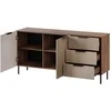 Cama Meble Cama Komoda 1 ALMERA 156x42x75 riešutmedžio/kašmyro spalvos