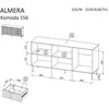 Cama Meble Cama Komoda 1 ALMERA 156x42x75 riešutmedžio/kašmyro spalvos
