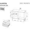 Cama Meble Cama Komoda su 2 stalčiais ALMERA 104x42x75 riešutmedžio/kašmyro spalvos