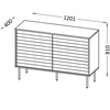 Cama Meble Lovos baldai Lova CORTINA 1D3S komoda 120x40x81 juodas/riešutmedžio riešutas