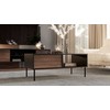 Cama Meble Cama CORTINA suolas/stalas 100x55x45 juodas/graikinis riešutas