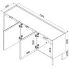 Cama Meble Cama FELLINI komoda 150x40x70 kašmyro + alyvuotas ąžuolo stalviršis