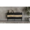 Cama Meble Cama INSERTO 3D komoda 143,5x40x80 juodas + LED