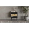 Cama Meble Cama INSERTO bedside cabinet, 2 pcs, 50x40x61.5 cm, juodas + LED