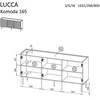 Cama Meble Cama LUCCA 3D komoda 165x40x80 baltas