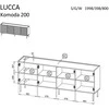 Cama Meble Cama LUCCA 4D komoda, 200x40x80, juoda