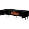 Cama Meble Cama LUCCA TV cabinet 180x40x59 juodas + juodas fireplace