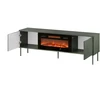 Cama Meble Cama RTV cabinet EF + fireplace juodas TRESSE 180x40x54.5 matte žalias