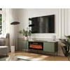 Cama Meble Cama RTV cabinet EF + fireplace juodas TRESSE 180x40x54.5 matte žalias