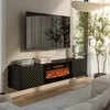 Laikiklis Cama Meble Televizoriaus Spintelė - Cama Lara 183x35x37 Juoda Matinė Su Židiniu
