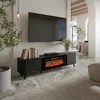 Laikiklis Cama Meble RTV spintelė - Cama Volare elektrinė židinys 200cm juoda/San Sebastian