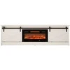 Laikiklis Cama Meble Spintelė Su Židiniu - Granero 200x56,7x35 Balta/Blizgi Balta