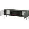 Cama Meble Cama RTV cabinet EF + fireplace juodas TRESSE 180x40x54.5 matte žalias