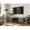 Cama Meble Cama RTV cabinet EF + fireplace juodas TRESSE 180x40x54.5 matte žalias