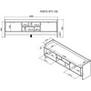 Laikiklis Cama Meble Cama RTV PORTO 2D cabinet 150x38x50 oak/juodas