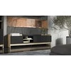 Laikiklis Cama Meble Cama RTV PORTO 3D cabinet 190x38x50 oak/juodas