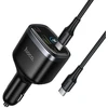 Automobilinis įkroviklis Hoco USB A + 2xUSB C PD QC3.0 93W su USB C į C kabeliu Z70 juodas